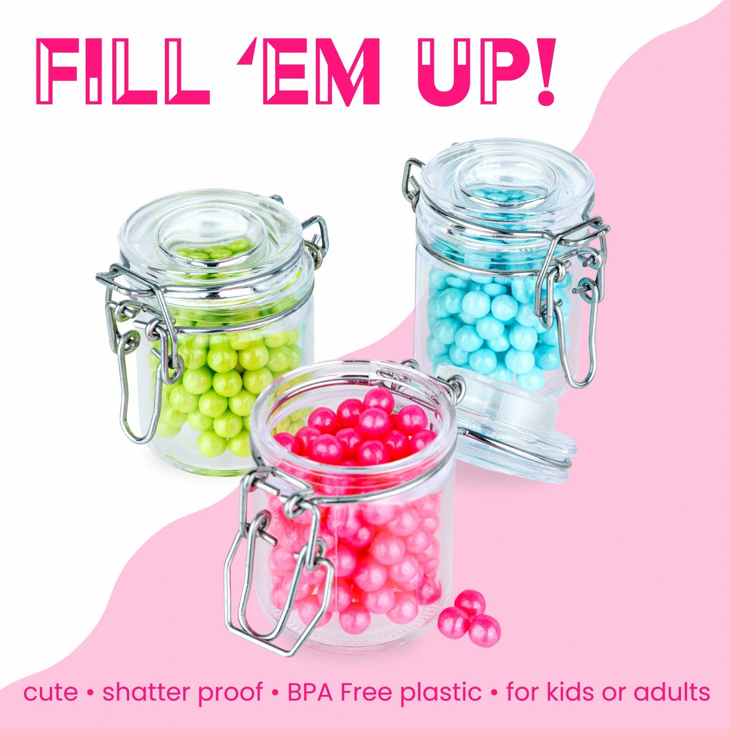 Clamp Jar Shaped Acrylic Candy Boxes 6 Pack 1.72"X2.4"