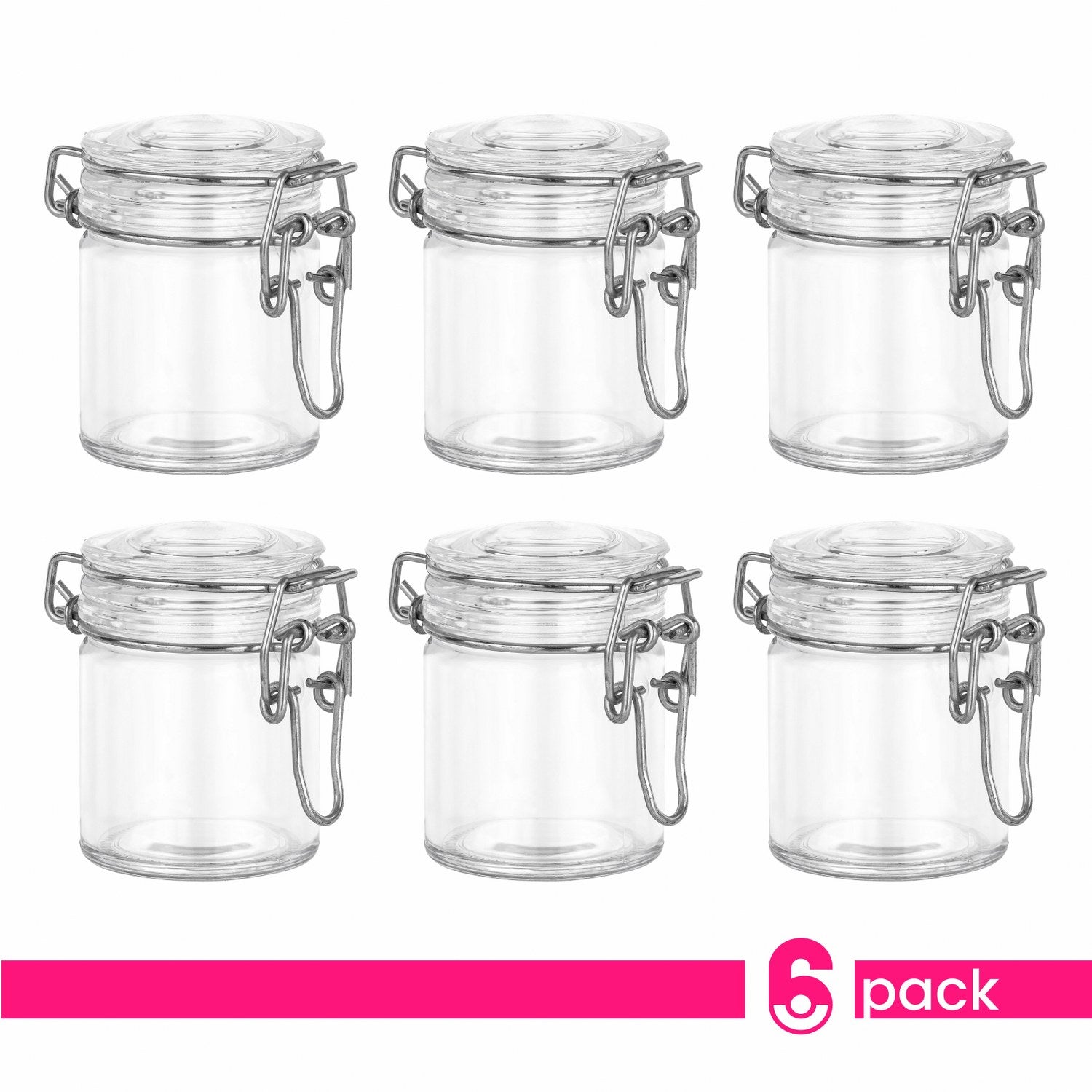 Clamp Jar Shaped Acrylic Candy Boxes 6 Pack 1.72"X2.4"