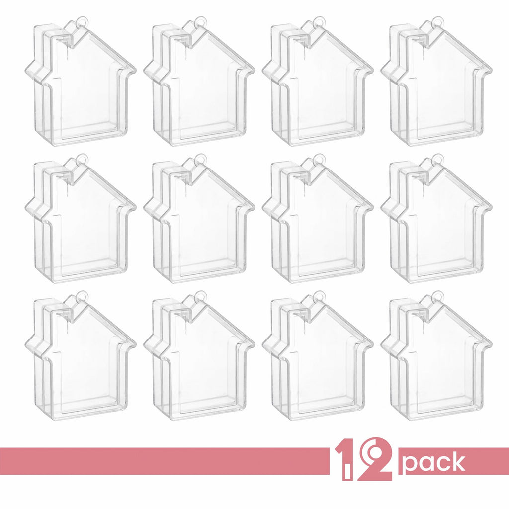 House Shaped Acrylic Candy Boxes 12 Pack 2.83"X2.08"X1.02"