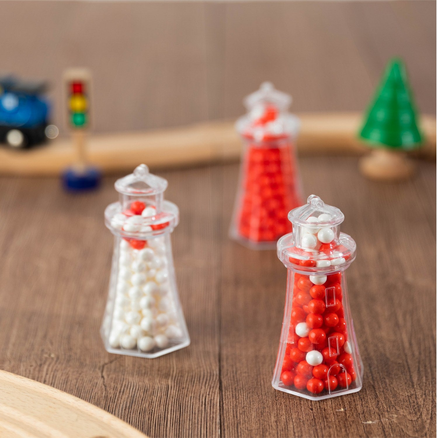 Light House Shaped Acrylic Candy Boxes 12 Pack 3.62"X1.88"X1.65"