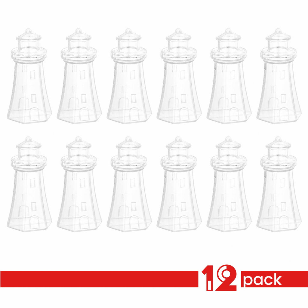 Light House Shaped Acrylic Candy Boxes 12 Pack 3.62"X1.88"X1.65"