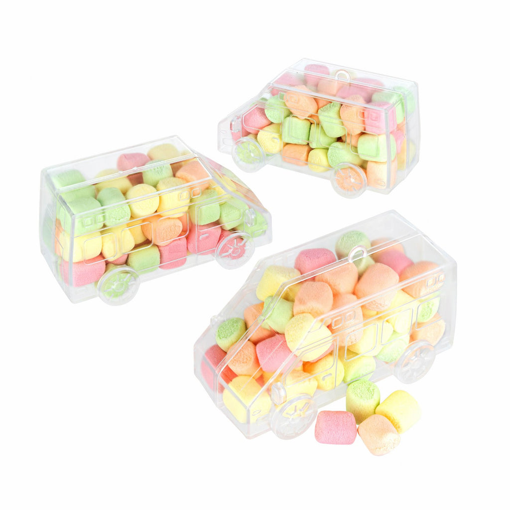 Bus Shaped Acrylic Candy Boxes 8 Pack 2.04"X4.13"X1.65" P