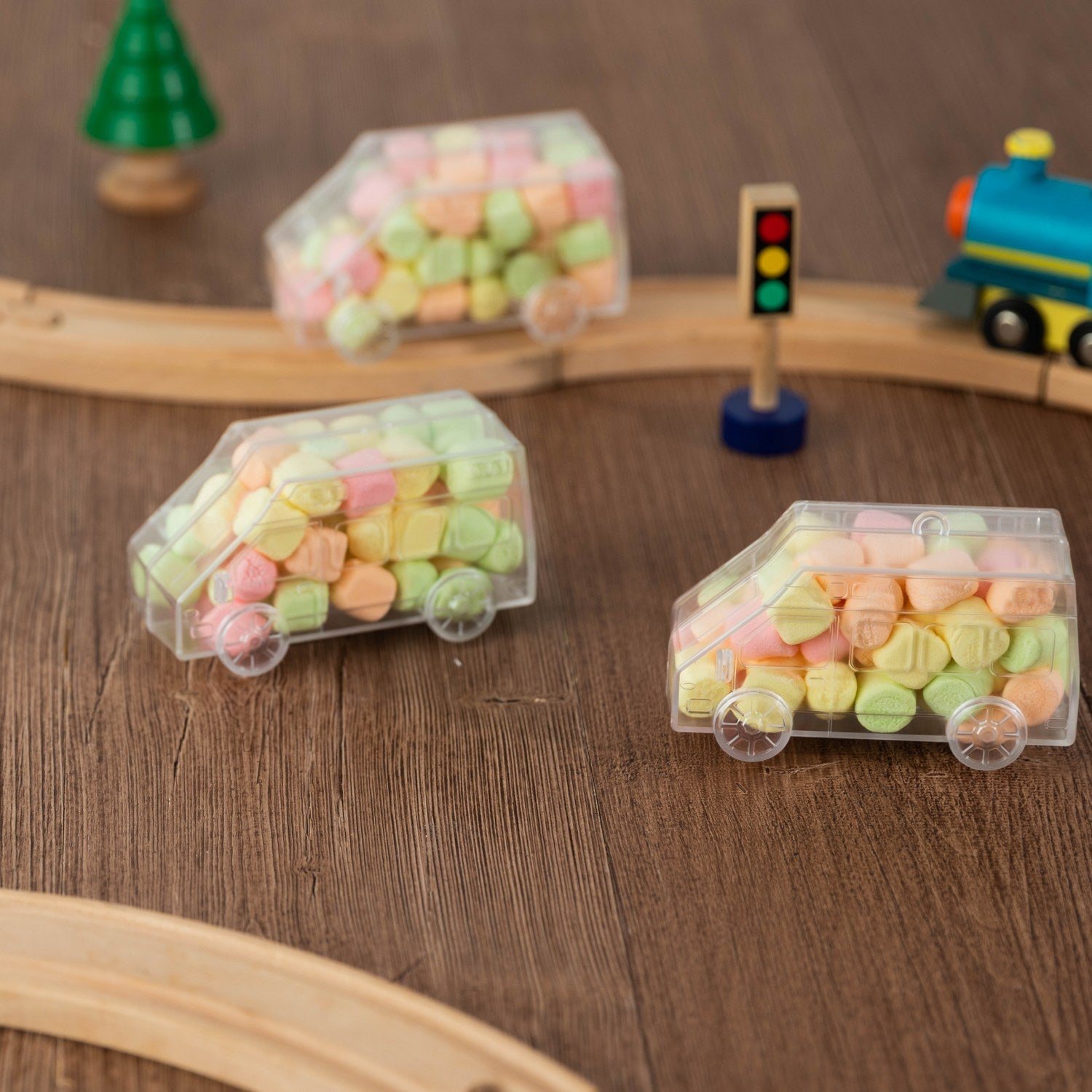 Bus Shaped Acrylic Candy Boxes 8 Pack 2.04"X4.13"X1.65" P