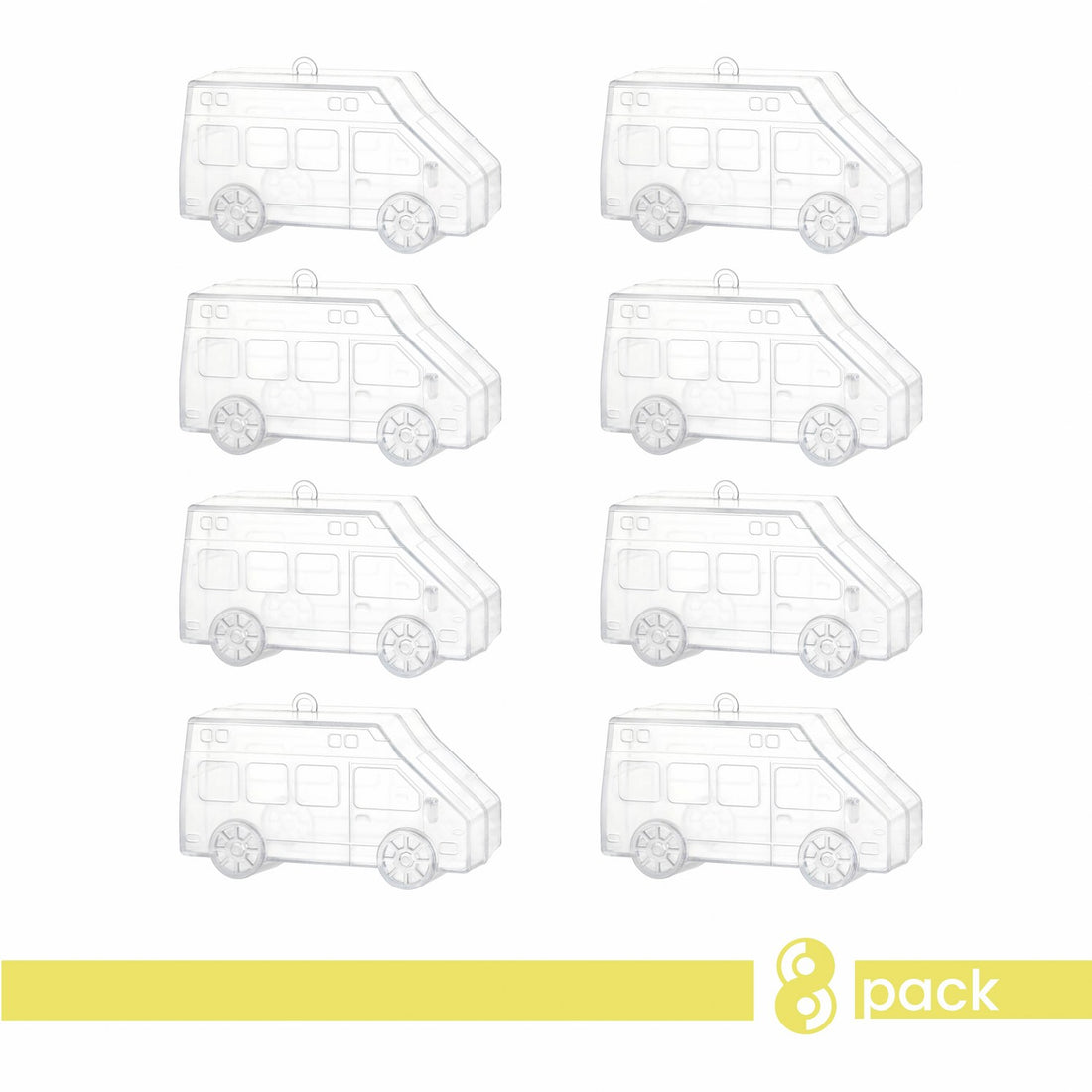 Bus Shaped Acrylic Candy Boxes 8 Pack 2.04"X4.13"X1.65" P