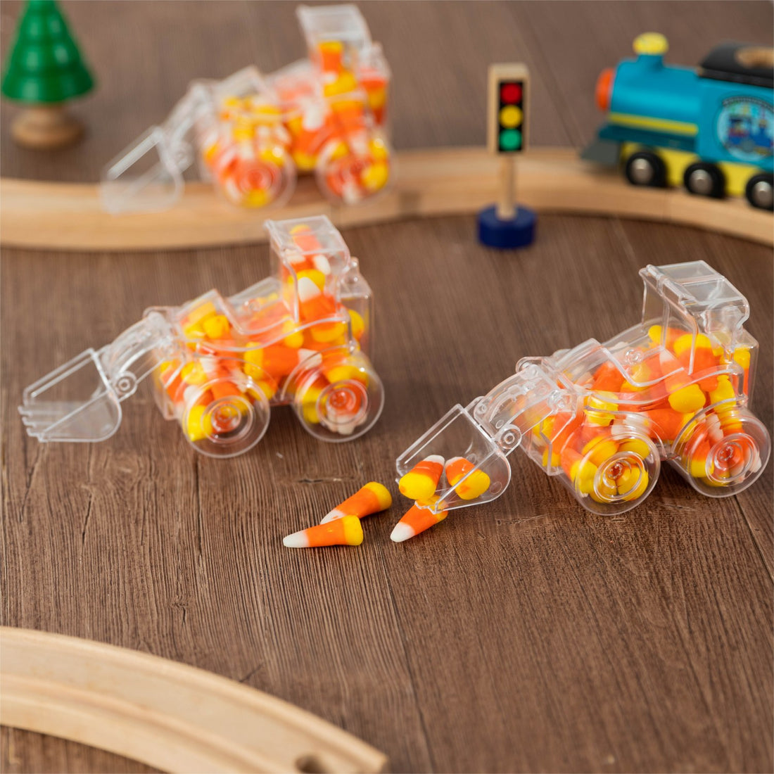 Tractor Shaped Acrylic Candy Boxes 6 Pack 3.22"X2.83"X2.28"