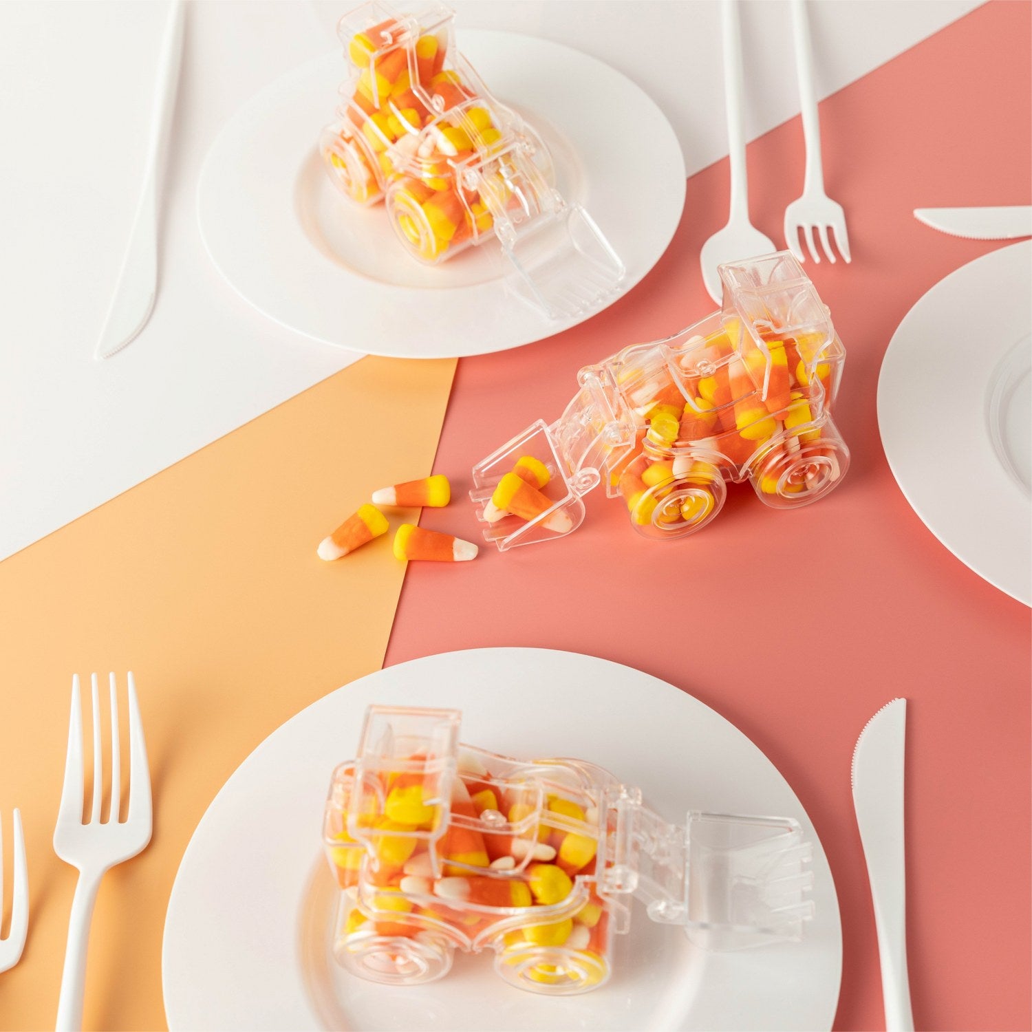 Tractor Shaped Acrylic Candy Boxes 6 Pack 3.22"X2.83"X2.28"