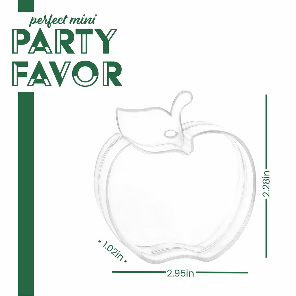 Apple Shaped Acrylic Candy Boxes 12 Pack 2.95"X2.28"X1.02"