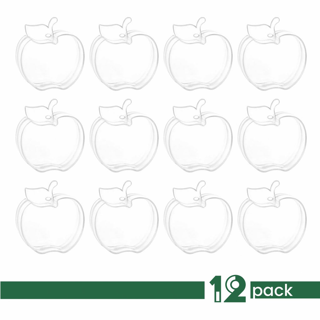 Apple Shaped Acrylic Candy Boxes 12 Pack 2.95"X2.28"X1.02"