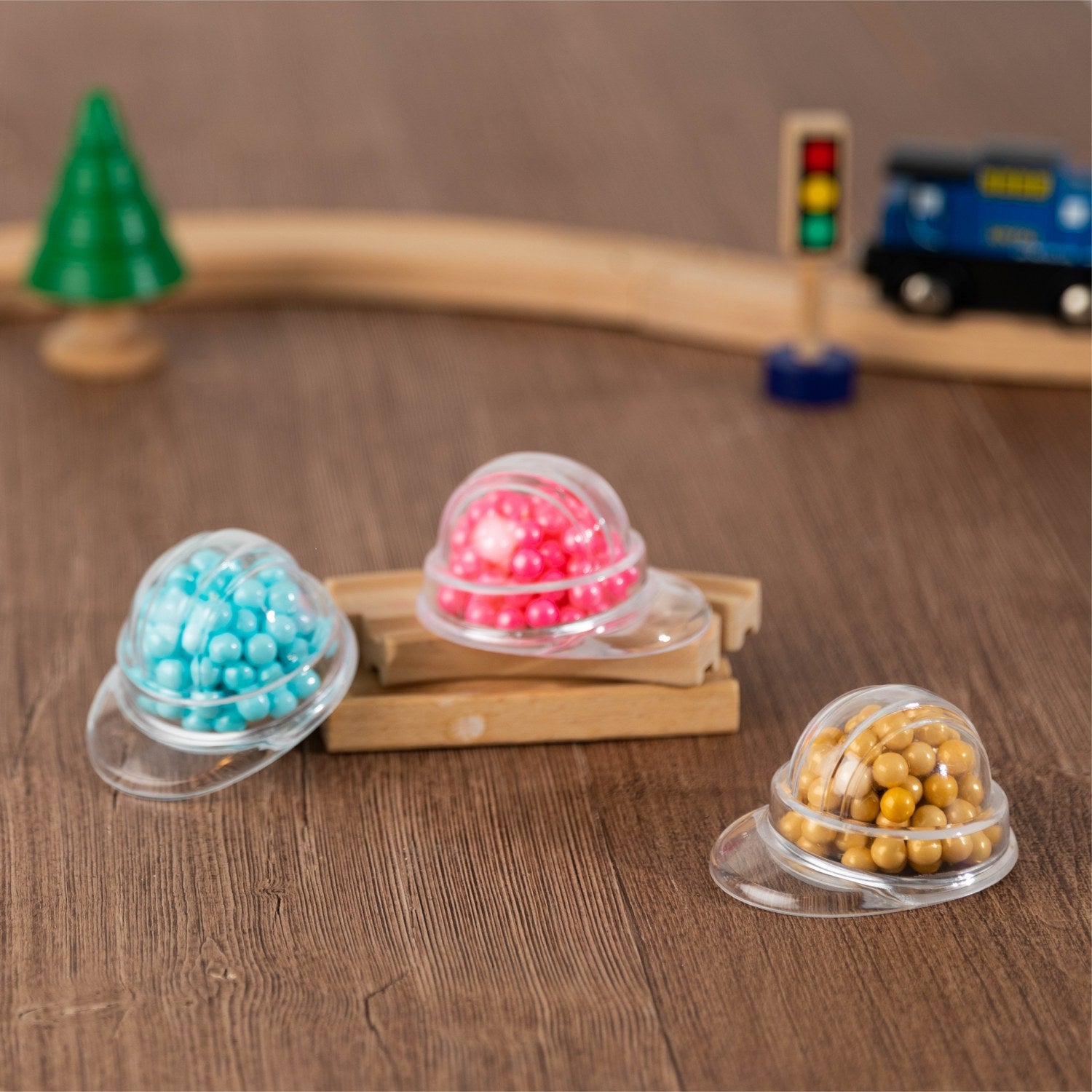 Cap Shaped Acrylic Candy Boxes 12 Pack 1.33"X2.59"X2.04"