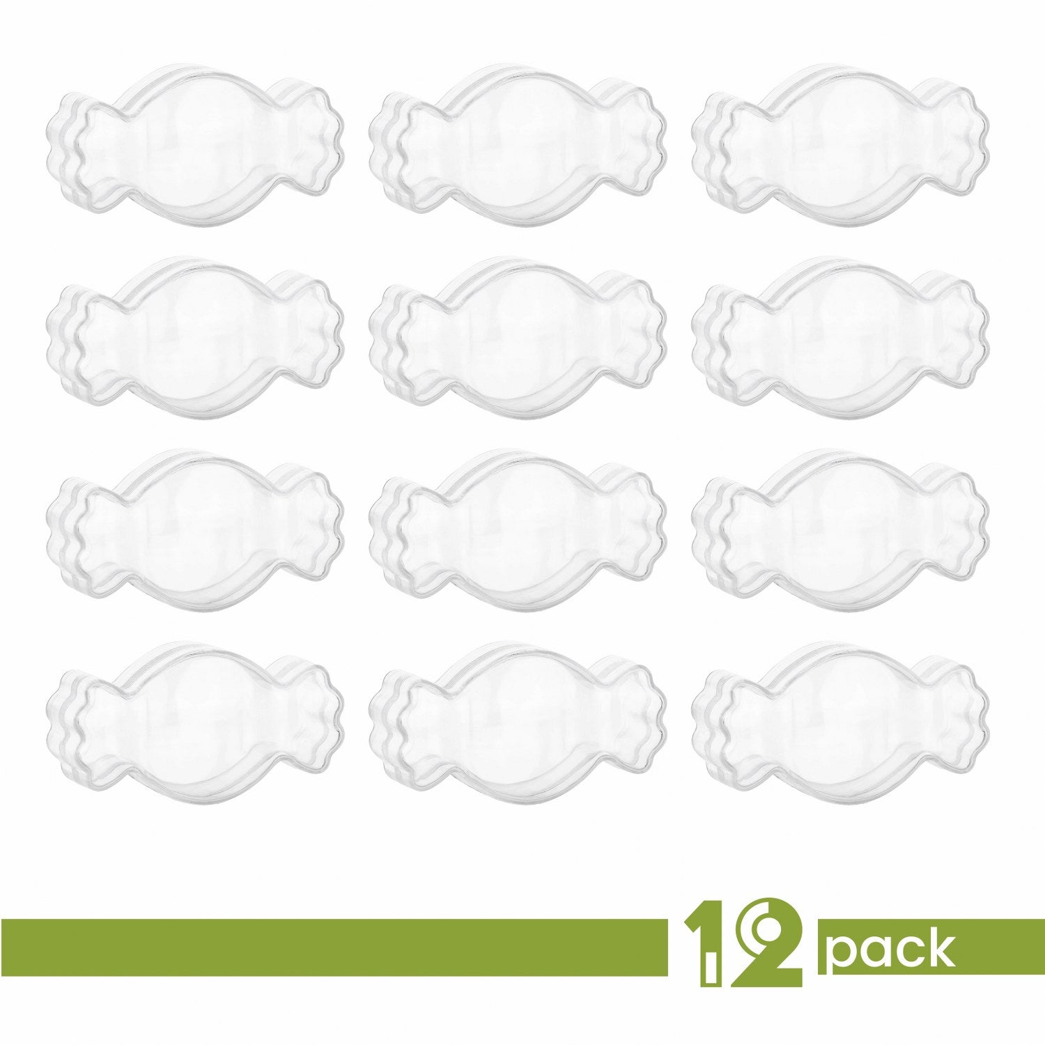Candy Shaped Acrylic Candy Boxes 12 Pack 1.41"X2.67"X1.25"