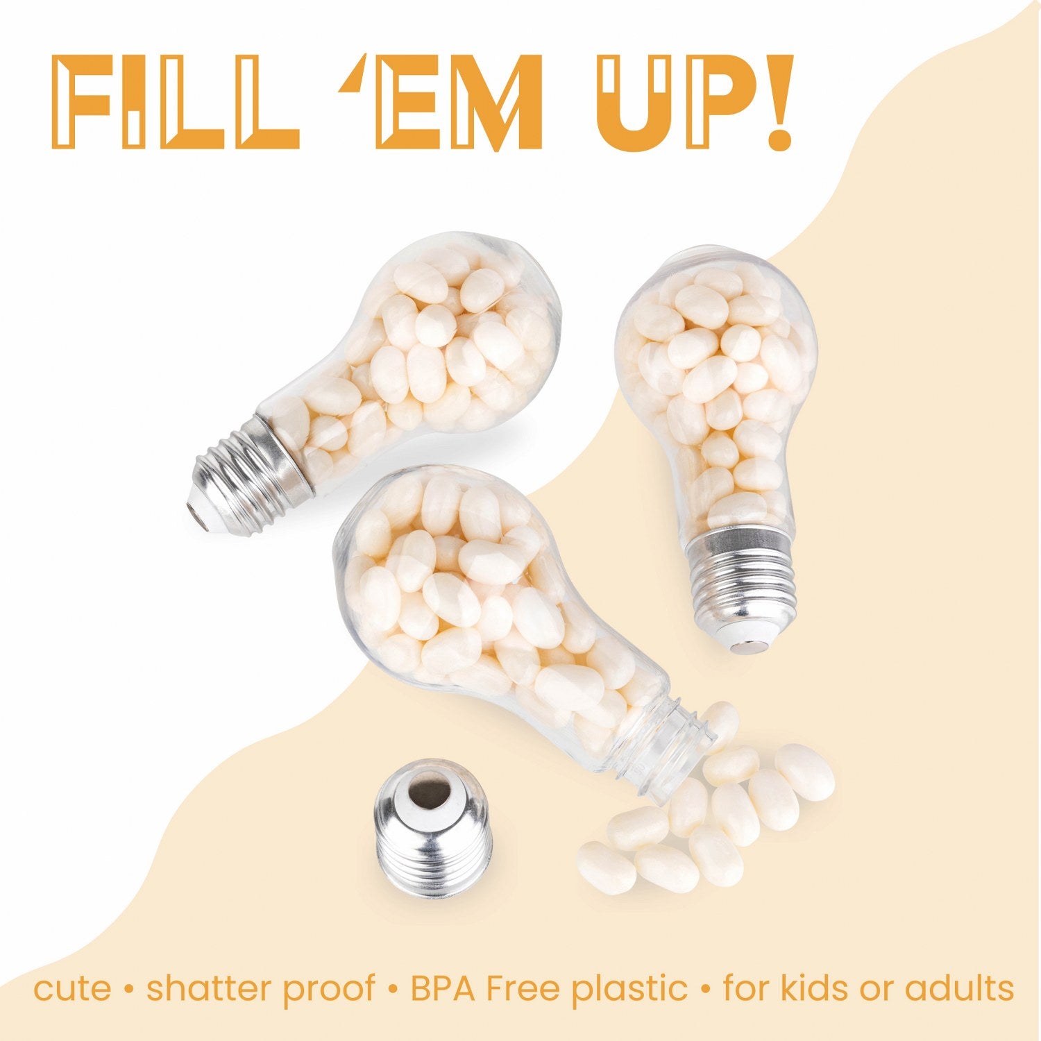 Light Bulb Shaped Acrylic Candy Boxes 12 Pack