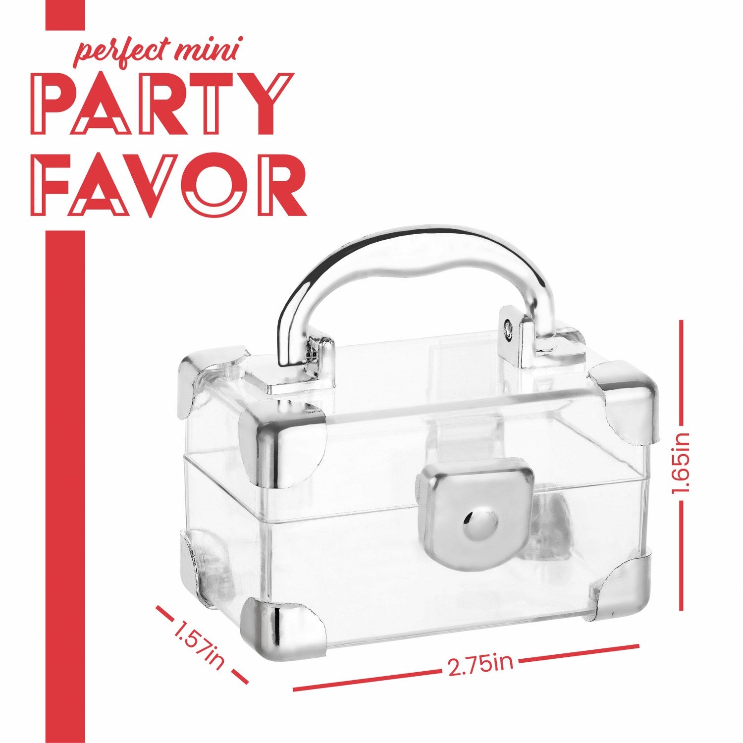 Treasure Chest Box Shaped Acrylic Candy Boxes 8 Pack 2.75"X1.65"X1.57"