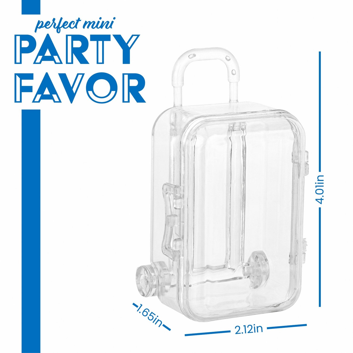 Travel Case Shaped Acrylic Candy Boxes 12 Pack 4.01"X1.65"X2.12"