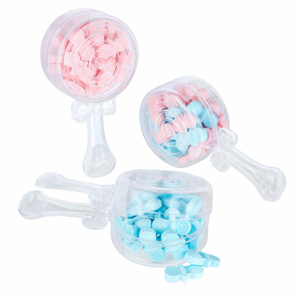 Baby Rattle Shaped Acrylic Candy Boxes 12 Pack 4.01"X1.88"X1.07"