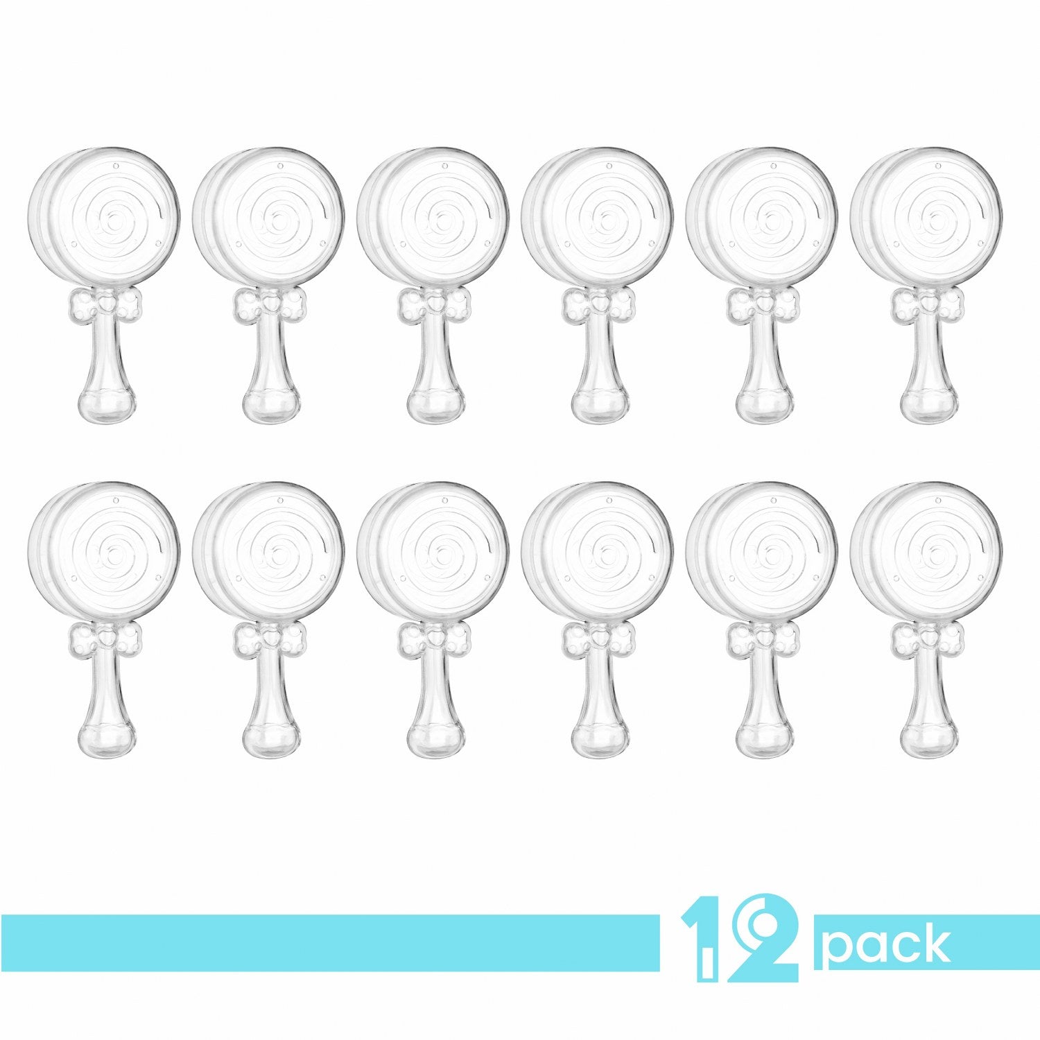 Baby Rattle Shaped Acrylic Candy Boxes 12 Pack 4.01"X1.88"X1.07"