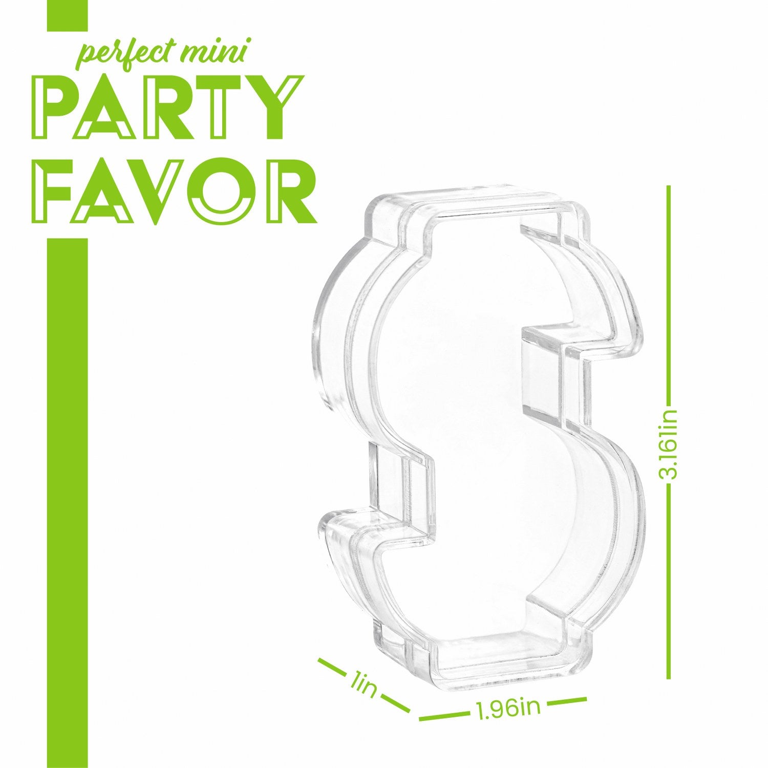 Money Shaped Acrylic Candy Boxes 12 Pack 3.16"X1"X1.96"