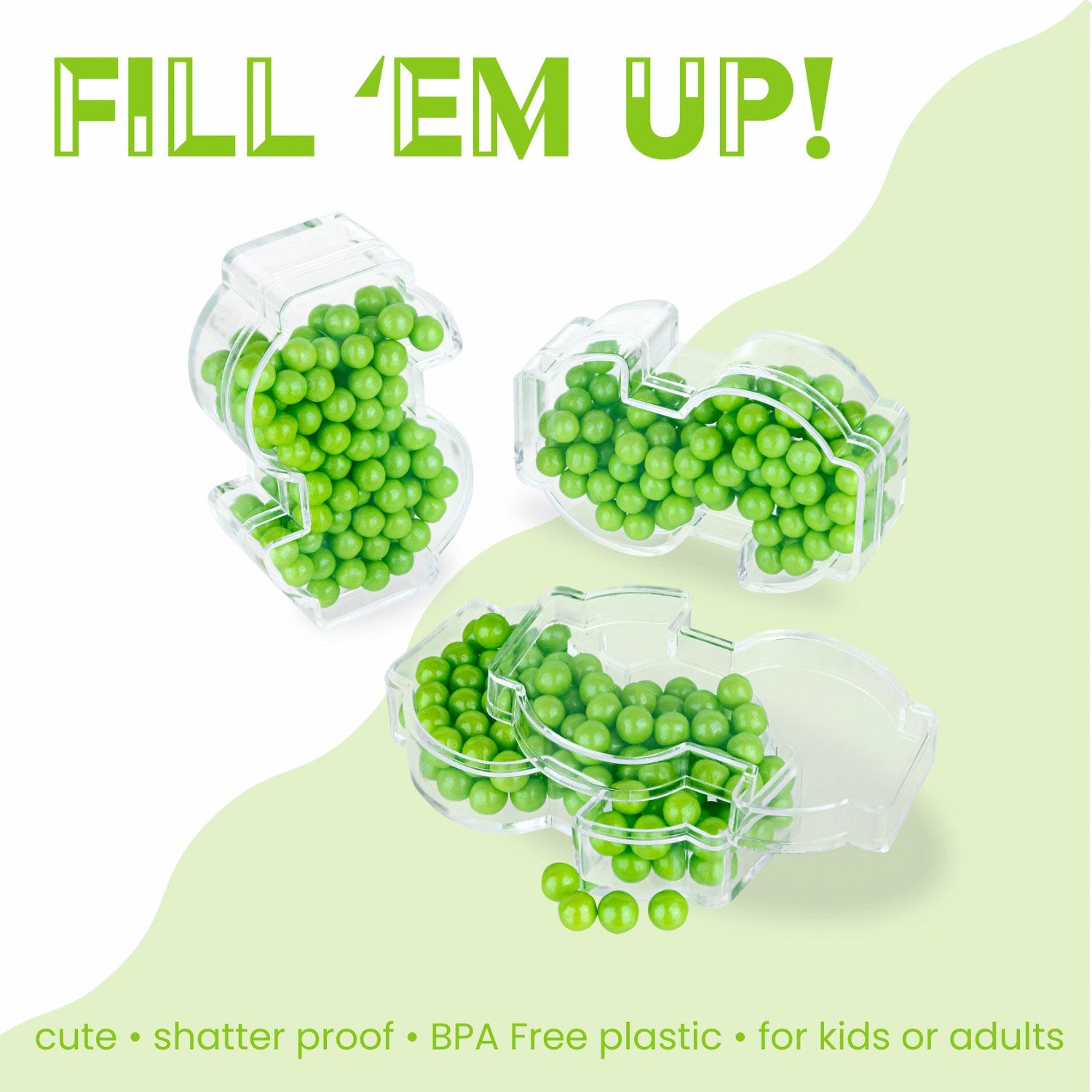 Money Shaped Acrylic Candy Boxes 12 Pack 3.16"X1"X1.96"