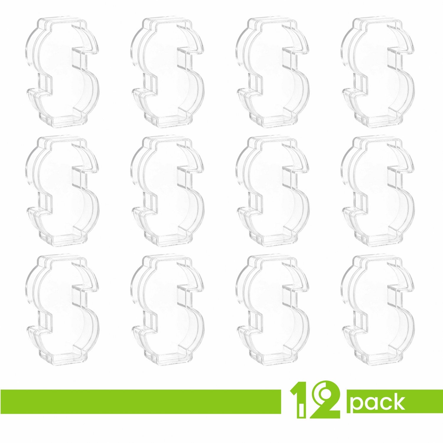Money Shaped Acrylic Candy Boxes 12 Pack 3.16"X1"X1.96"