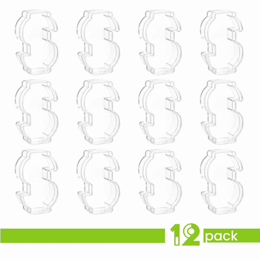 Money Shaped Acrylic Candy Boxes 12 Pack 3.16"X1"X1.96"
