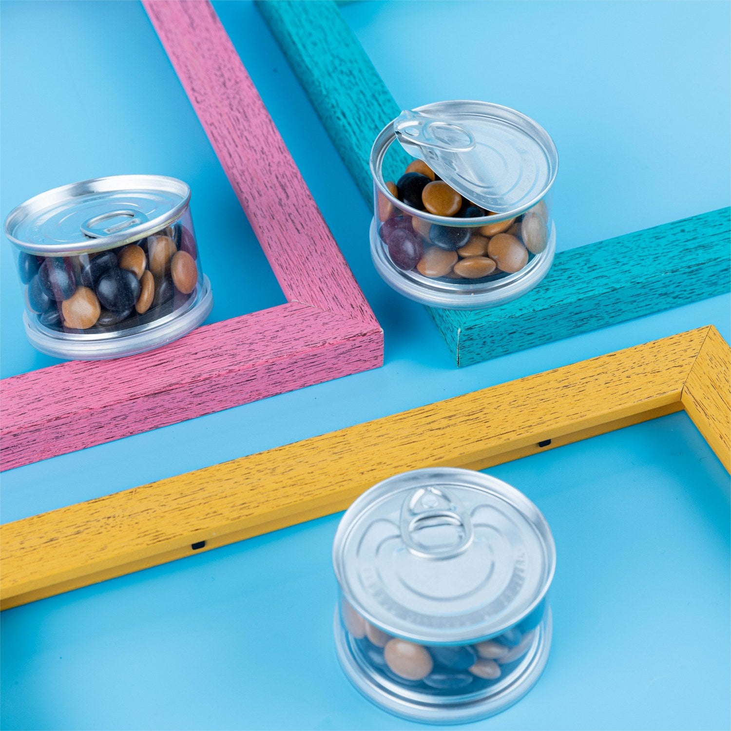 Tin Can Box Shaped Acrylic Candy Boxes 12 Pack 2.63"X1.65"