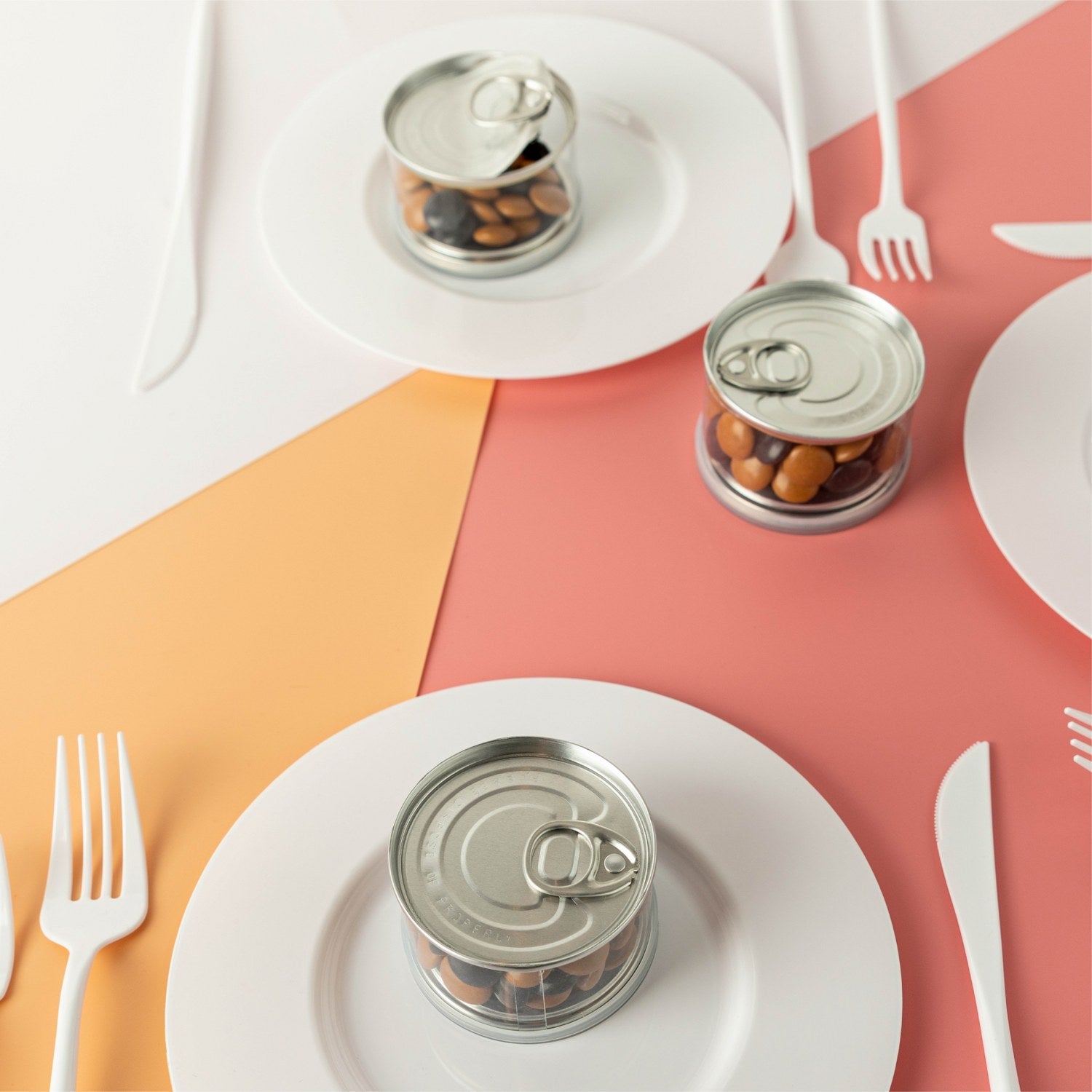 Tin Can Box Shaped Acrylic Candy Boxes 12 Pack 2.63"X1.65"