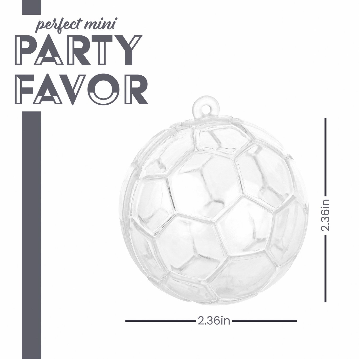 Soccer Ball Shaped Acrylic Candy Boxes 12 Pack 2.36"