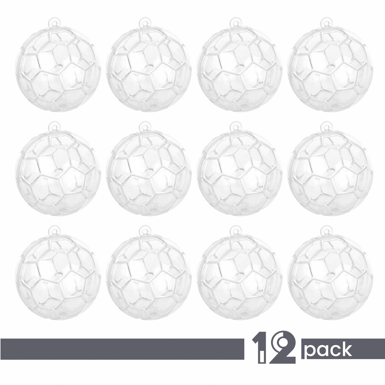 Soccer Ball Shaped Acrylic Candy Boxes 12 Pack 2.36"