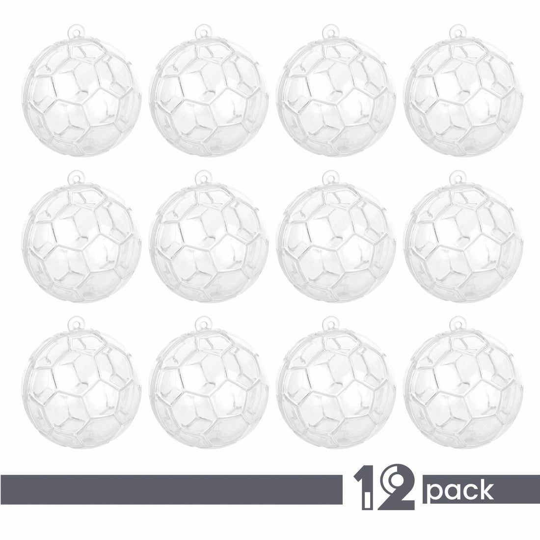 Soccer Ball Shaped Acrylic Candy Boxes 12 Pack 2.36"