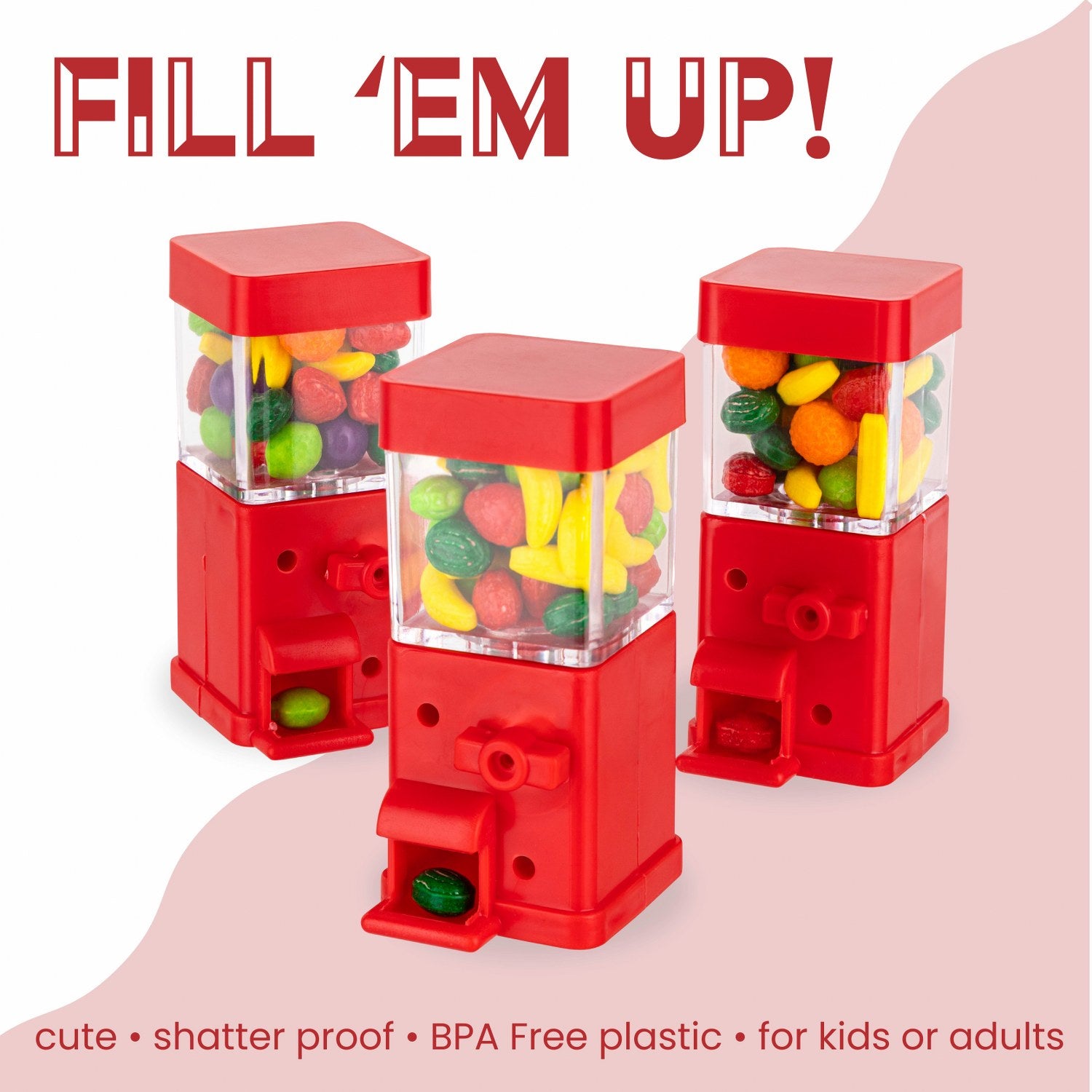 Vending Machine Shaped Acrylic Candy Boxes 12 Pack 3.46"X1.53"X1.53"