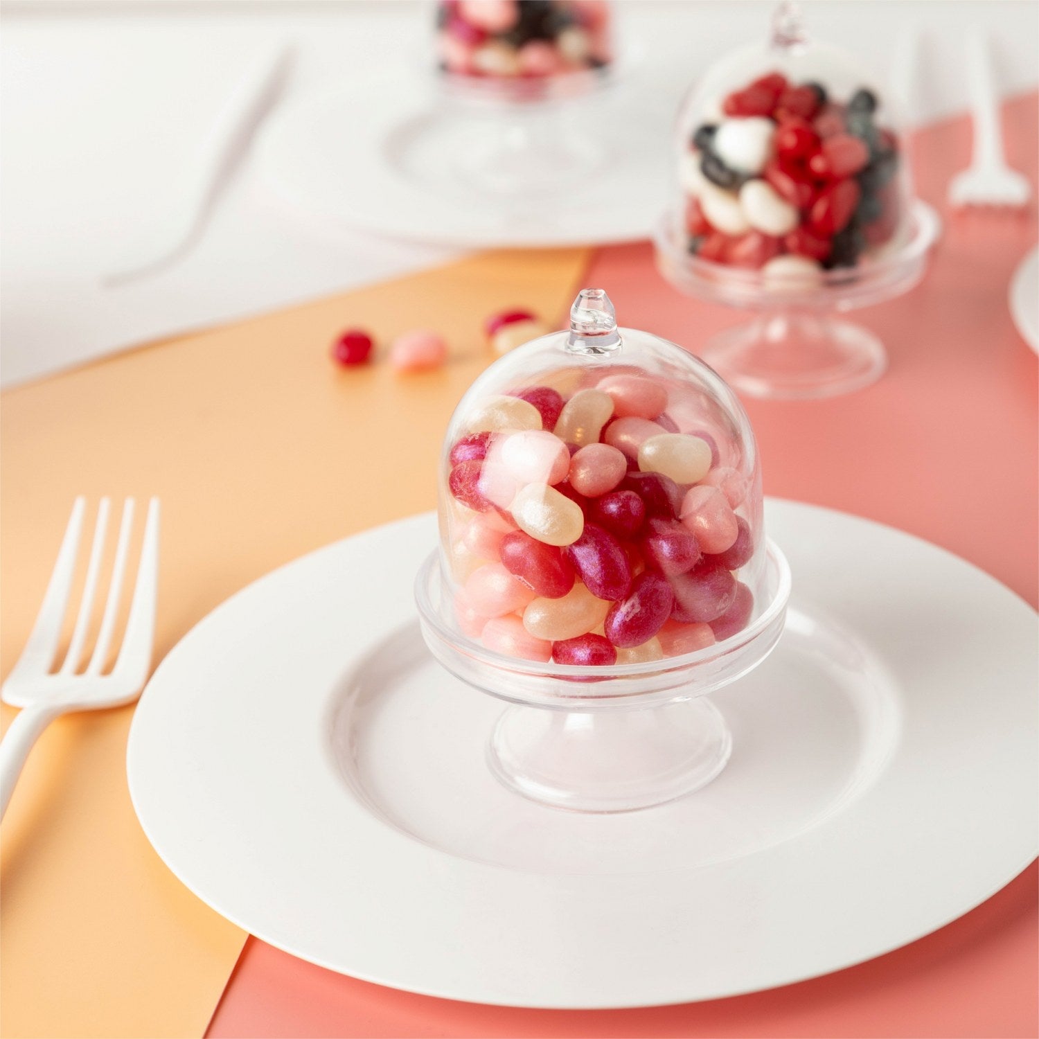 Mini Cake Dome Shaped Acrylic Candy Boxes 8 Pack 2.75"X3.93"