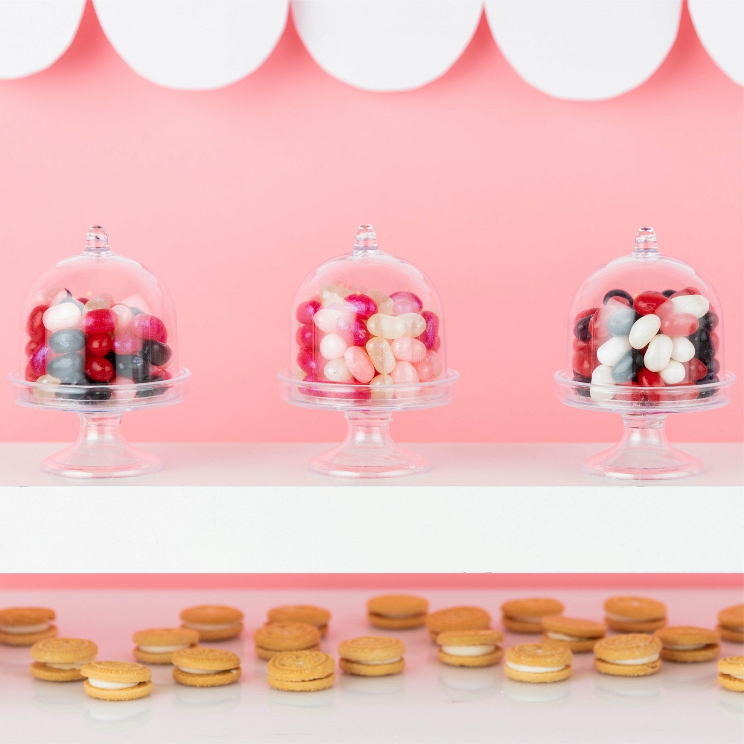 Mini Cake Dome Shaped Acrylic Candy Boxes 8 Pack 2.75"X3.93"