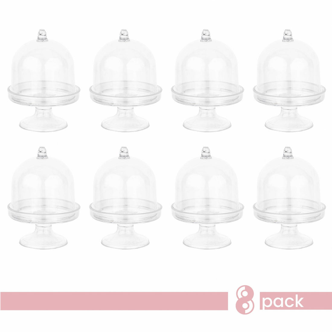 Mini Cake Dome Shaped Acrylic Candy Boxes 8 Pack 2.75"X3.93"