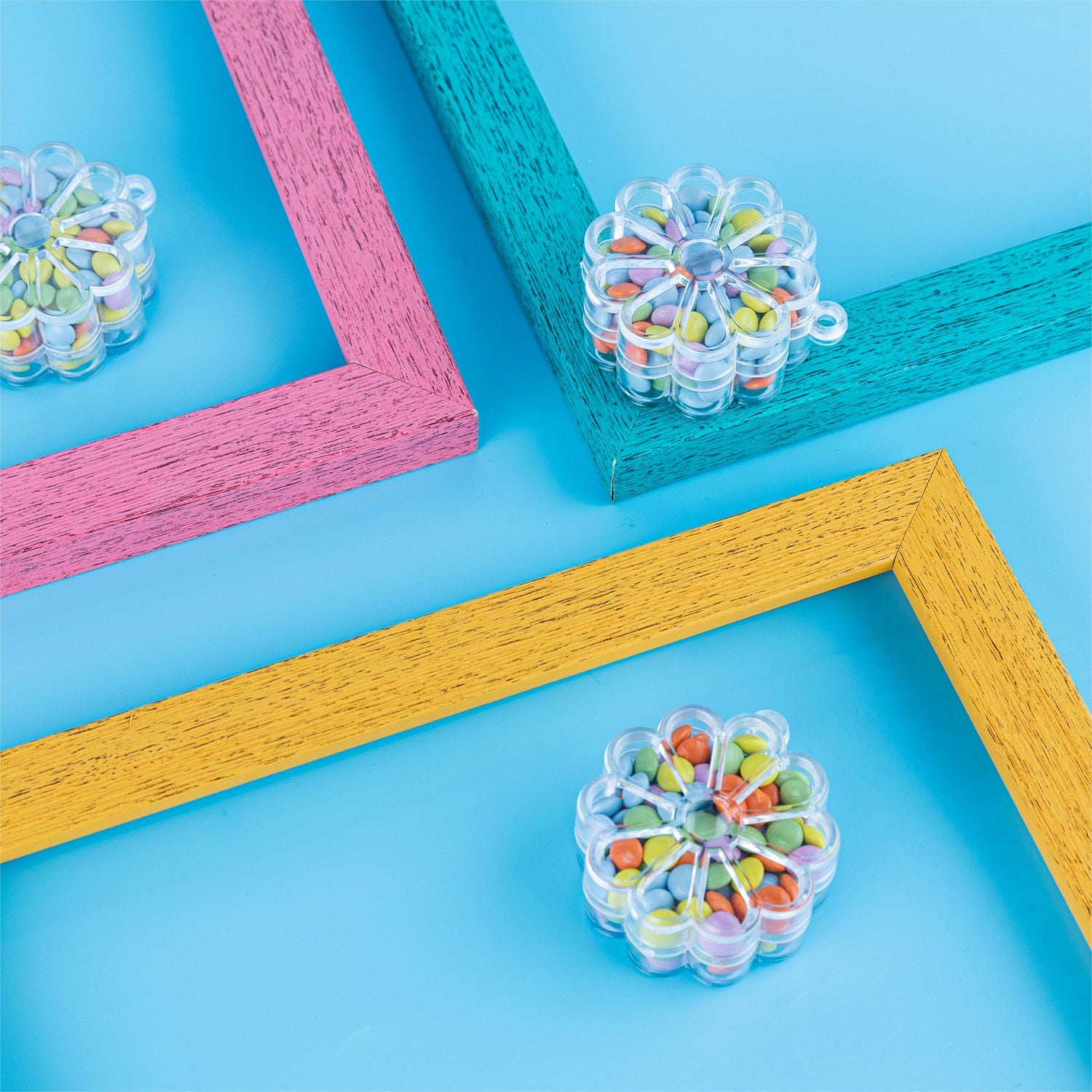 Flower Shaped Acrylic Candy Boxes 12 Pack 2.16"X2.16"X1.18"