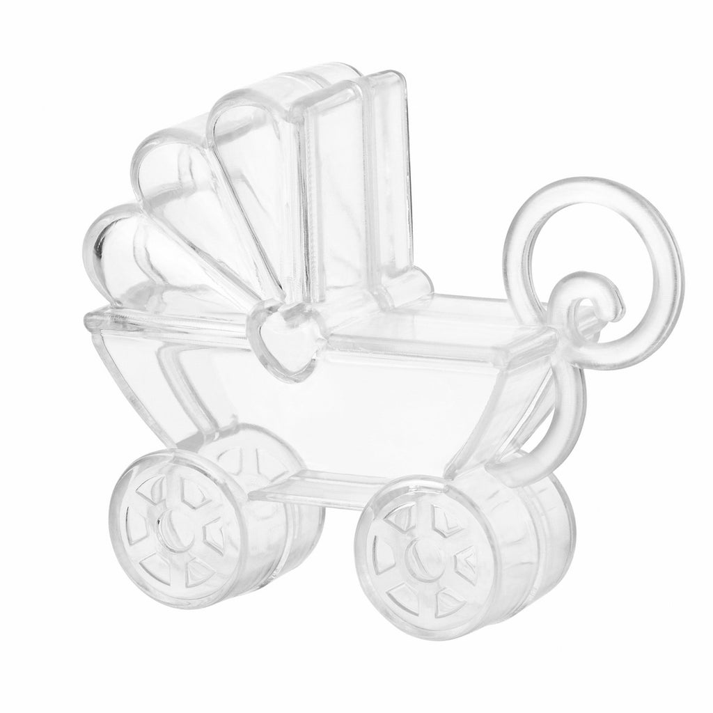 Baby Carriage Shaped Acrylic Candy Boxes 12 Pack 2.75"X2.75"X0.71"