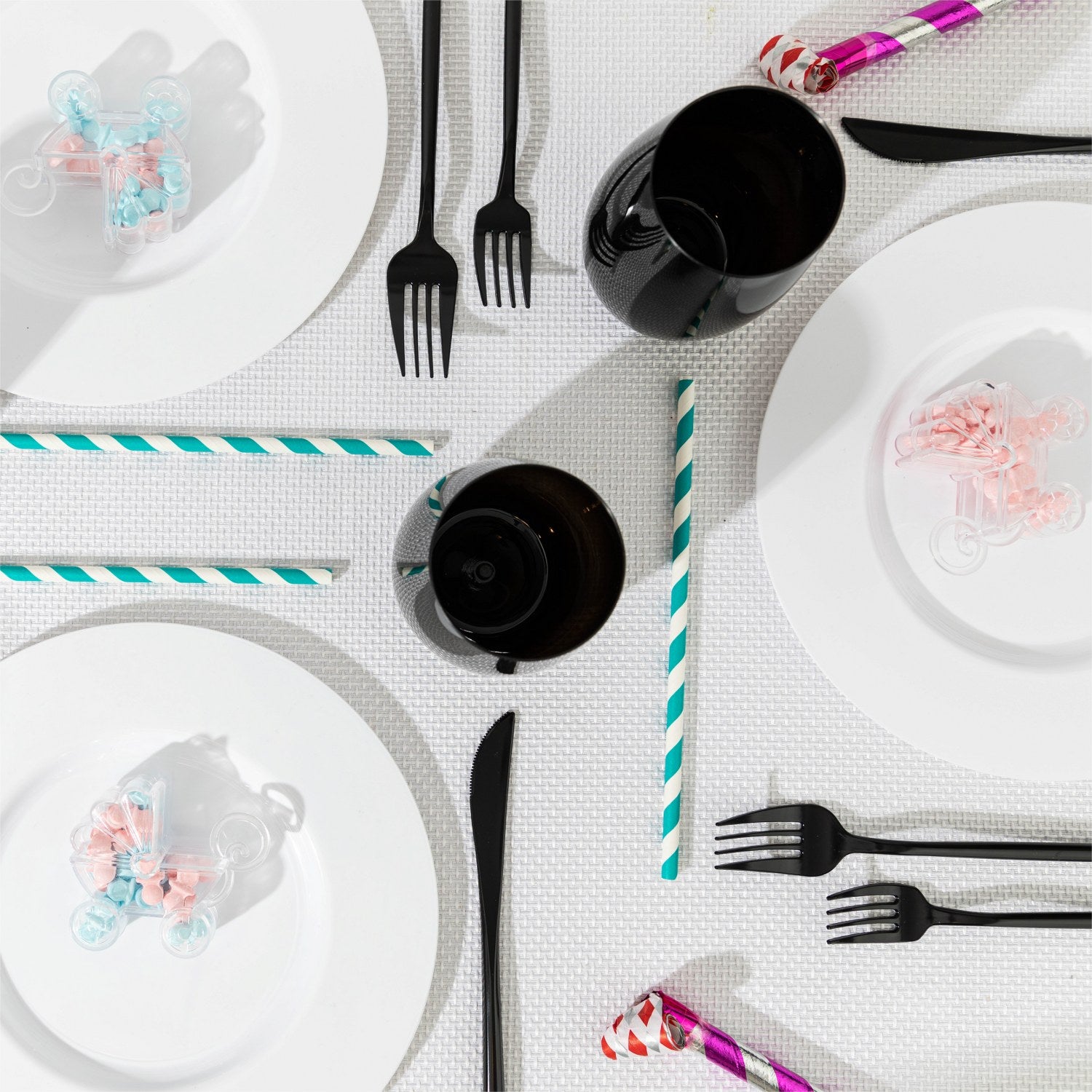 Baby Carriage Shaped Acrylic Candy Boxes 12 Pack 2.75"X2.75"X0.71"