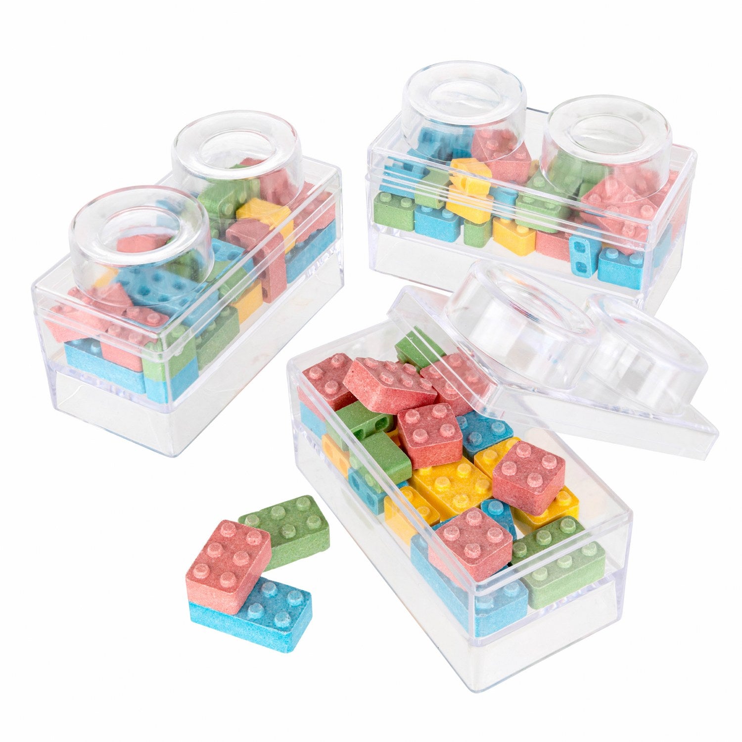 Block Toy Shaped Acrylic Candy Boxes 8 Pack 3.74"X1.96"X2.36"