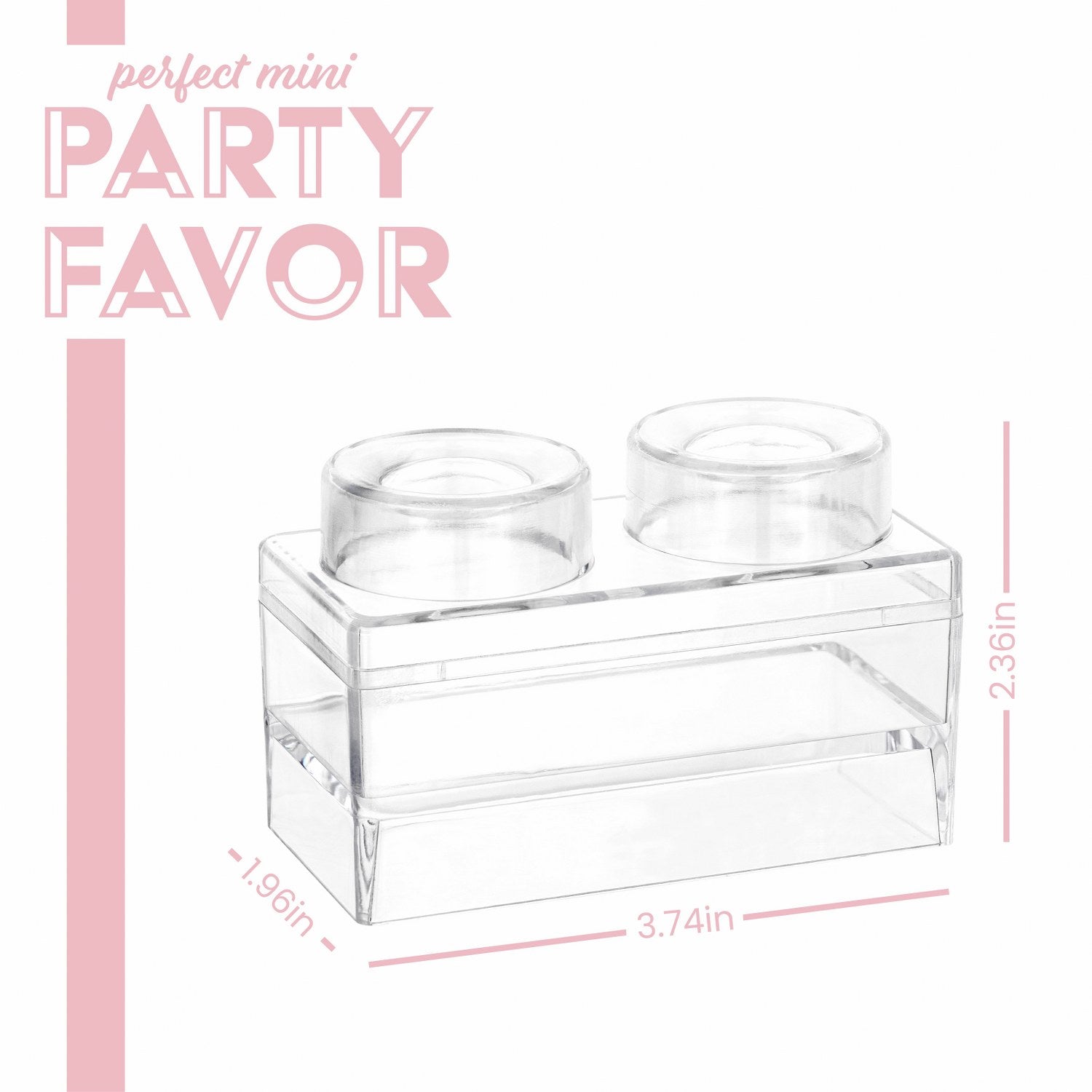 Block Toy Shaped Acrylic Candy Boxes 8 Pack 3.74"X1.96"X2.36"