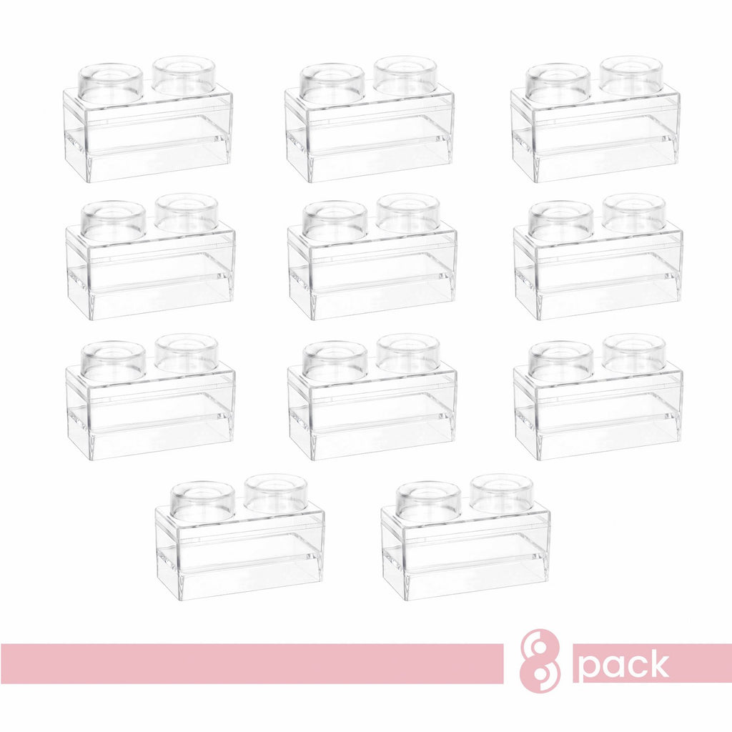Block Toy Shaped Acrylic Candy Boxes 8 Pack 3.74"X1.96"X2.36"