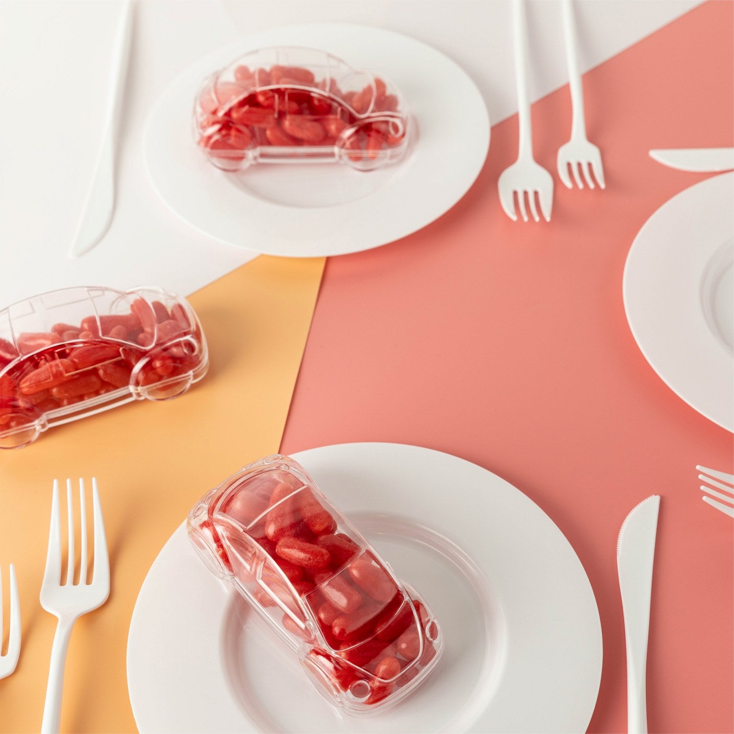 Car Shaped Acrylic Candy Boxes 8 Pack 4.56"X1.65"