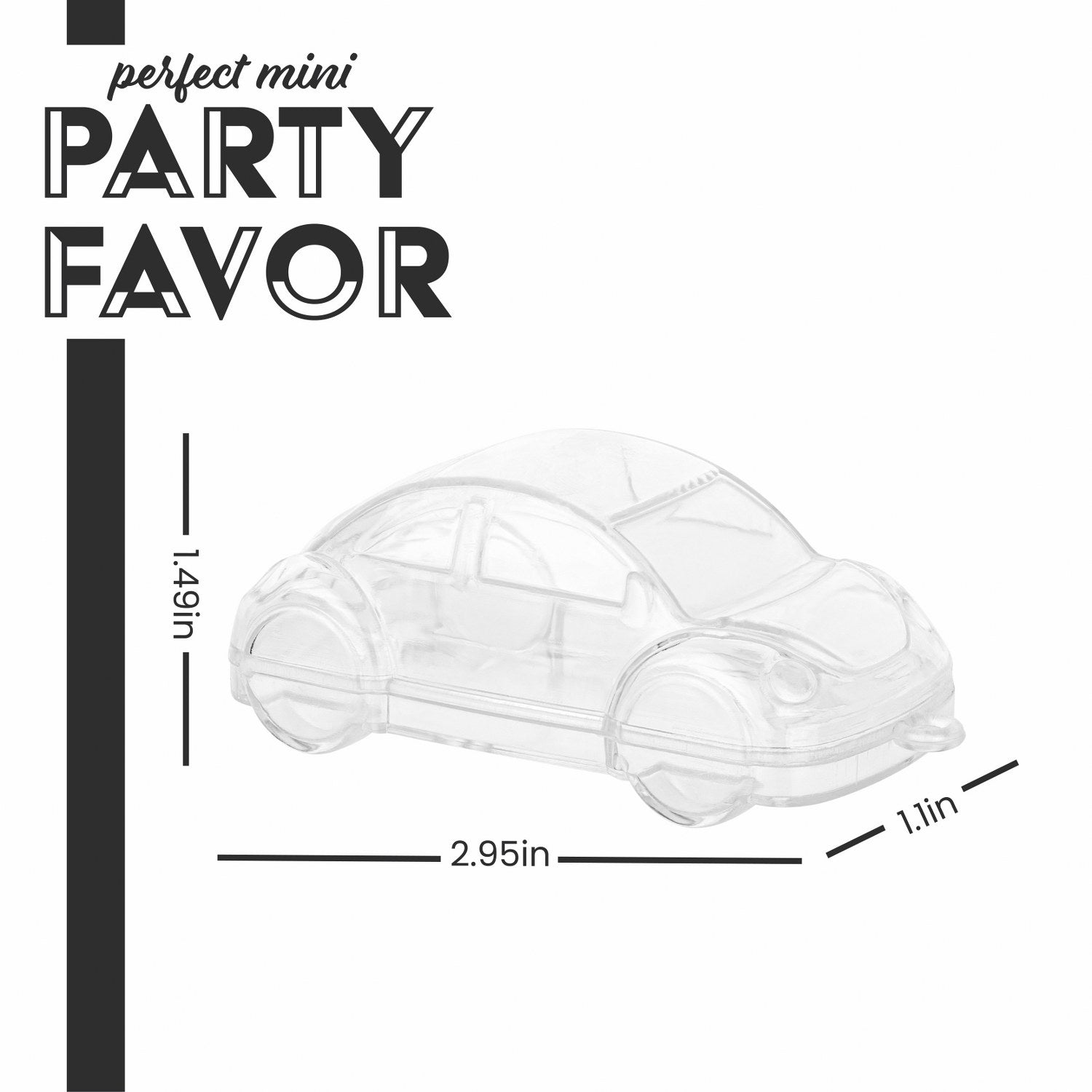 Car Shaped Acrylic Candy Boxes 12 Pack 2.95"X1.49"X1.1"