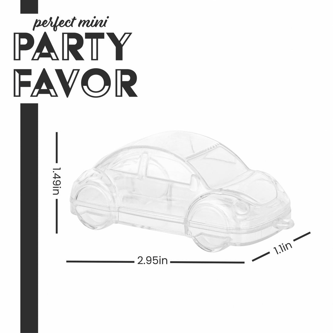 Car Shaped Acrylic Candy Boxes 12 Pack 2.95"X1.49"X1.1"