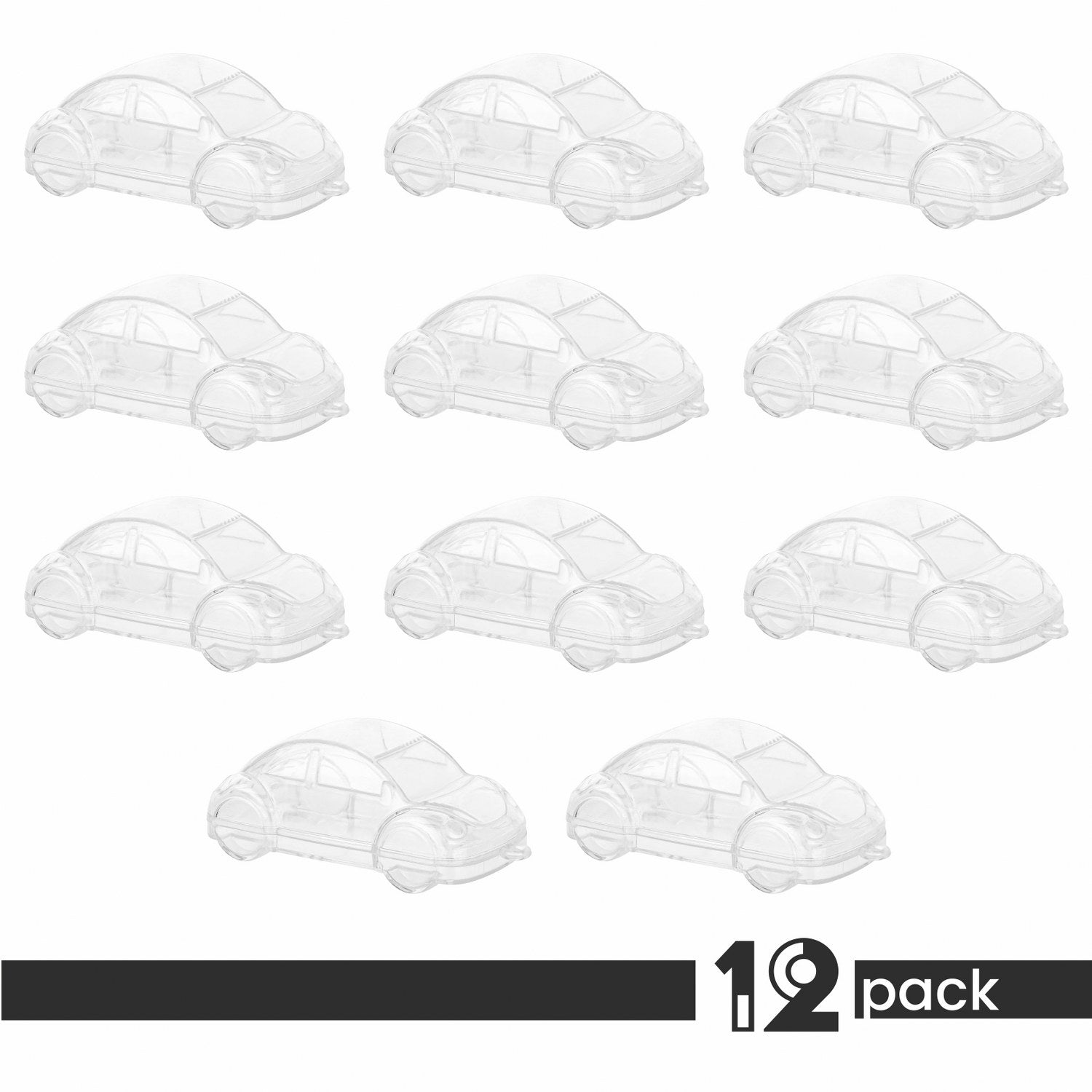 Car Shaped Acrylic Candy Boxes 12 Pack 2.95"X1.49"X1.1"