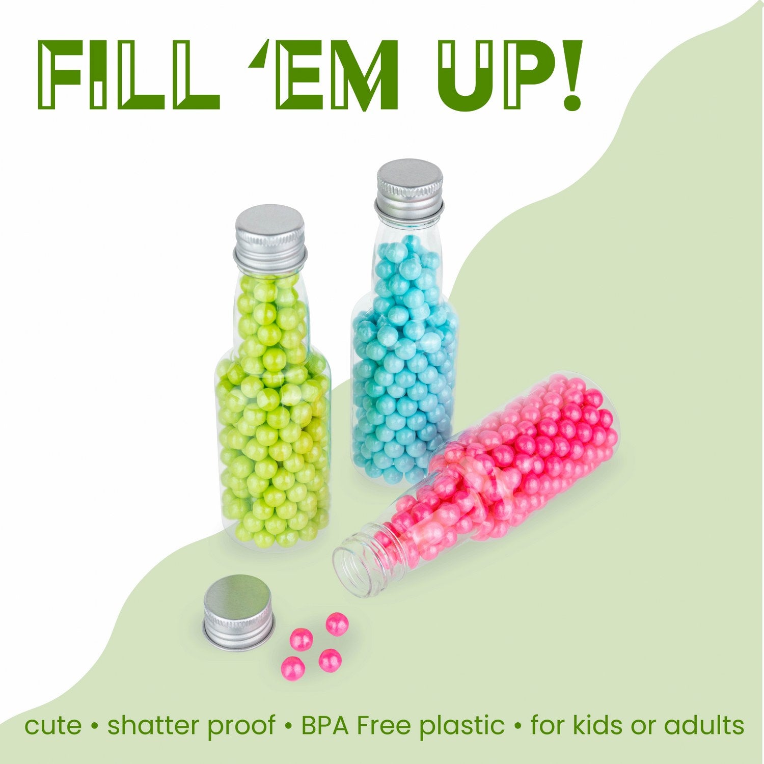 Bottle Shaped Acrylic Candy Boxes 12 Pack 4.5"X1.45"