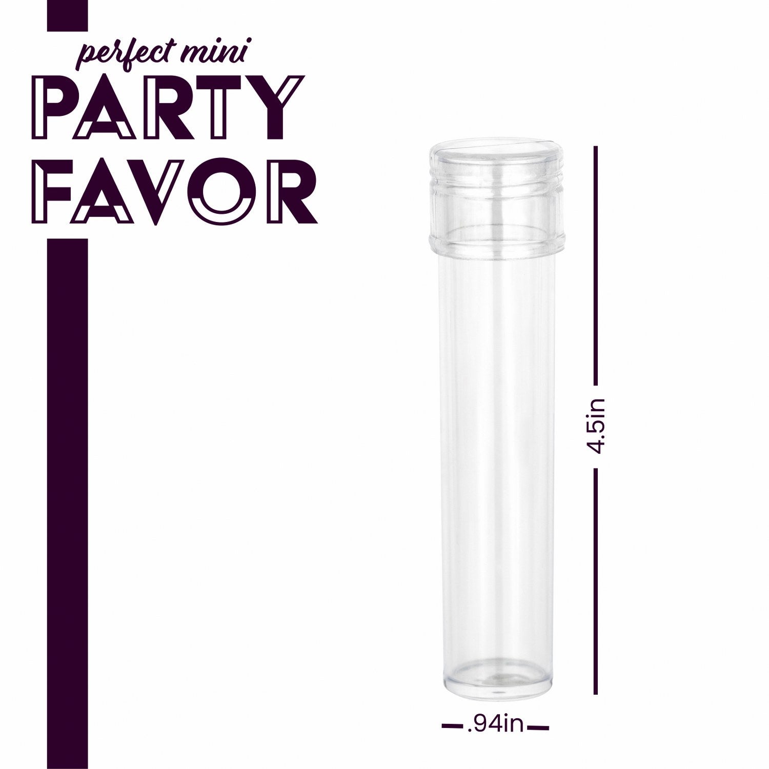 Tube Shaped Acrylic Candy Boxes 12 Pack 4.5"X0.94"