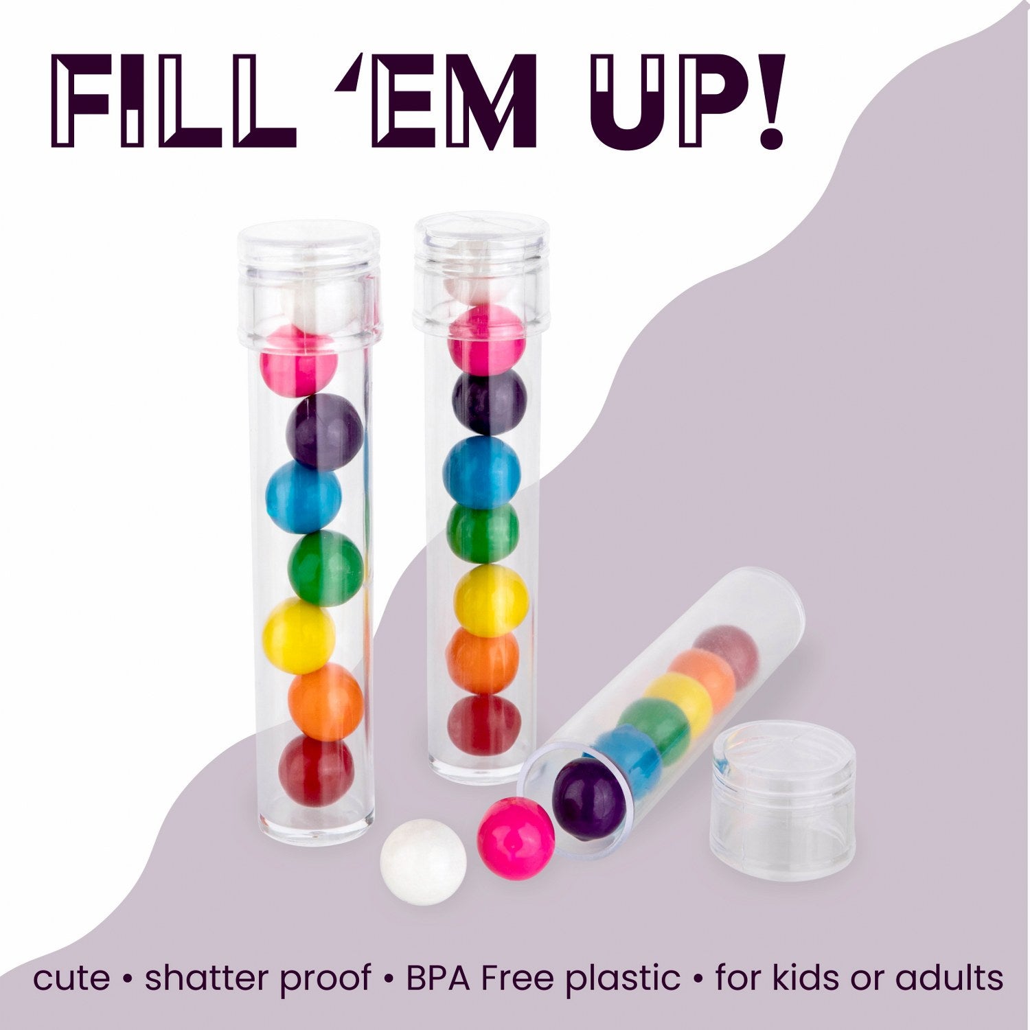 Tube Shaped Acrylic Candy Boxes 12 Pack 4.5"X0.94"