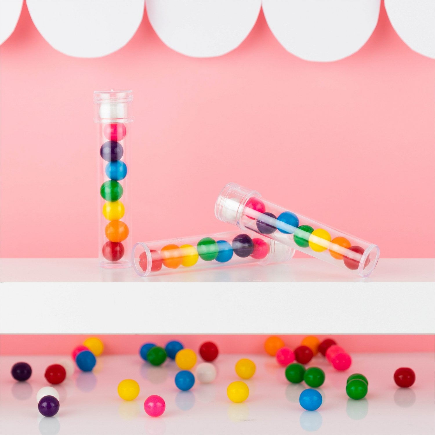 Tube Shaped Acrylic Candy Boxes 12 Pack 4.5"X0.94"