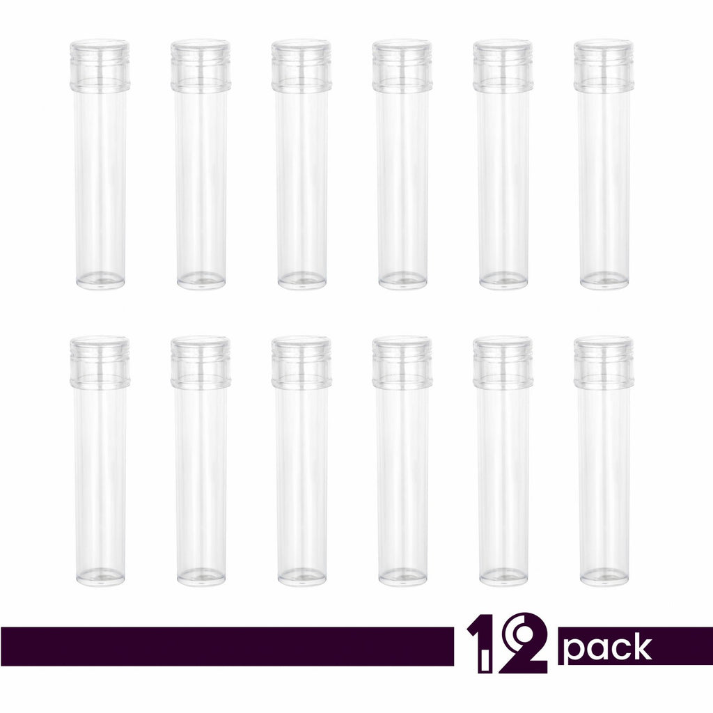 Tube Shaped Acrylic Candy Boxes 12 Pack 4.5"X0.94"