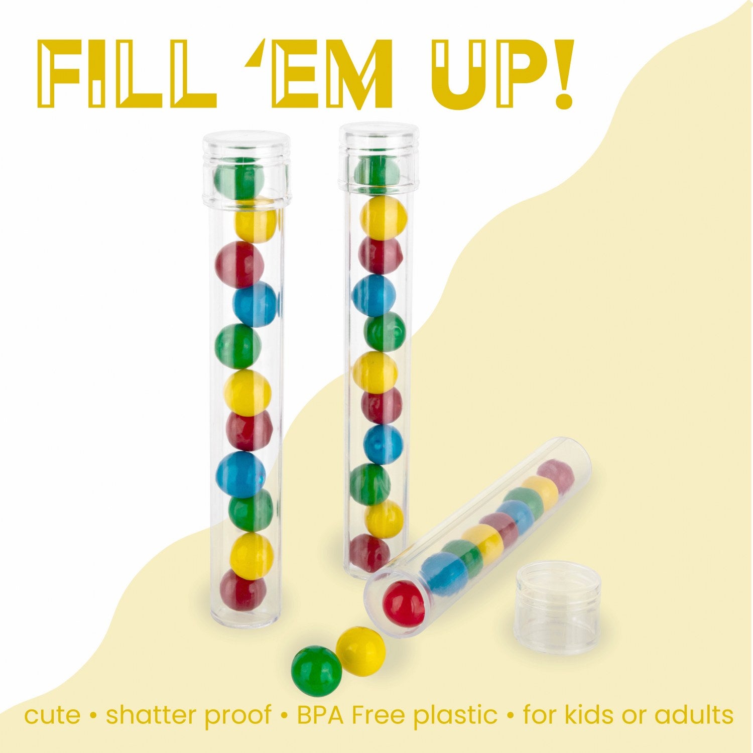 Tube Shaped Acrylic Candy Boxes 12 Pack 6.49"X0.94"