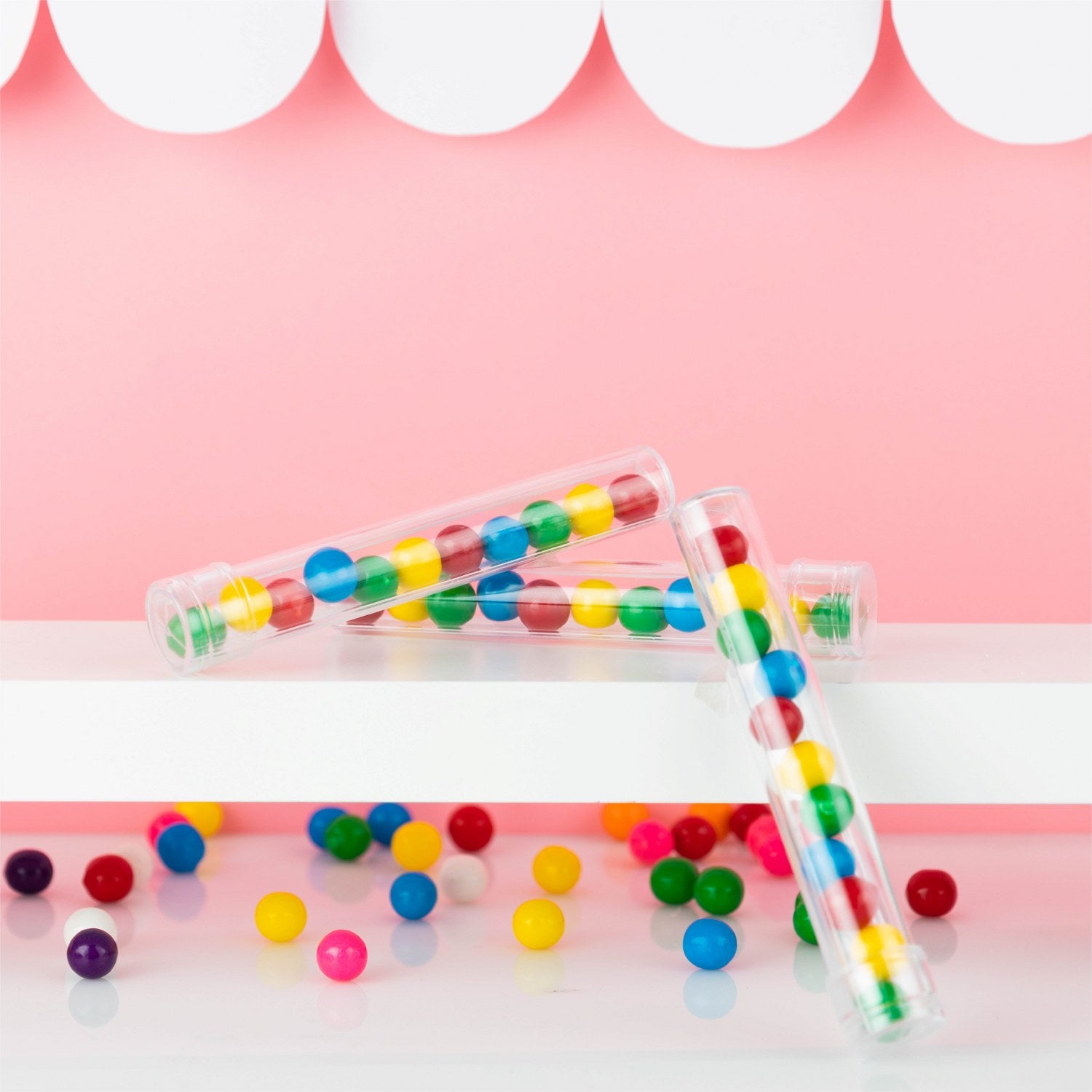 Tube Shaped Acrylic Candy Boxes 12 Pack 6.49"X0.94"