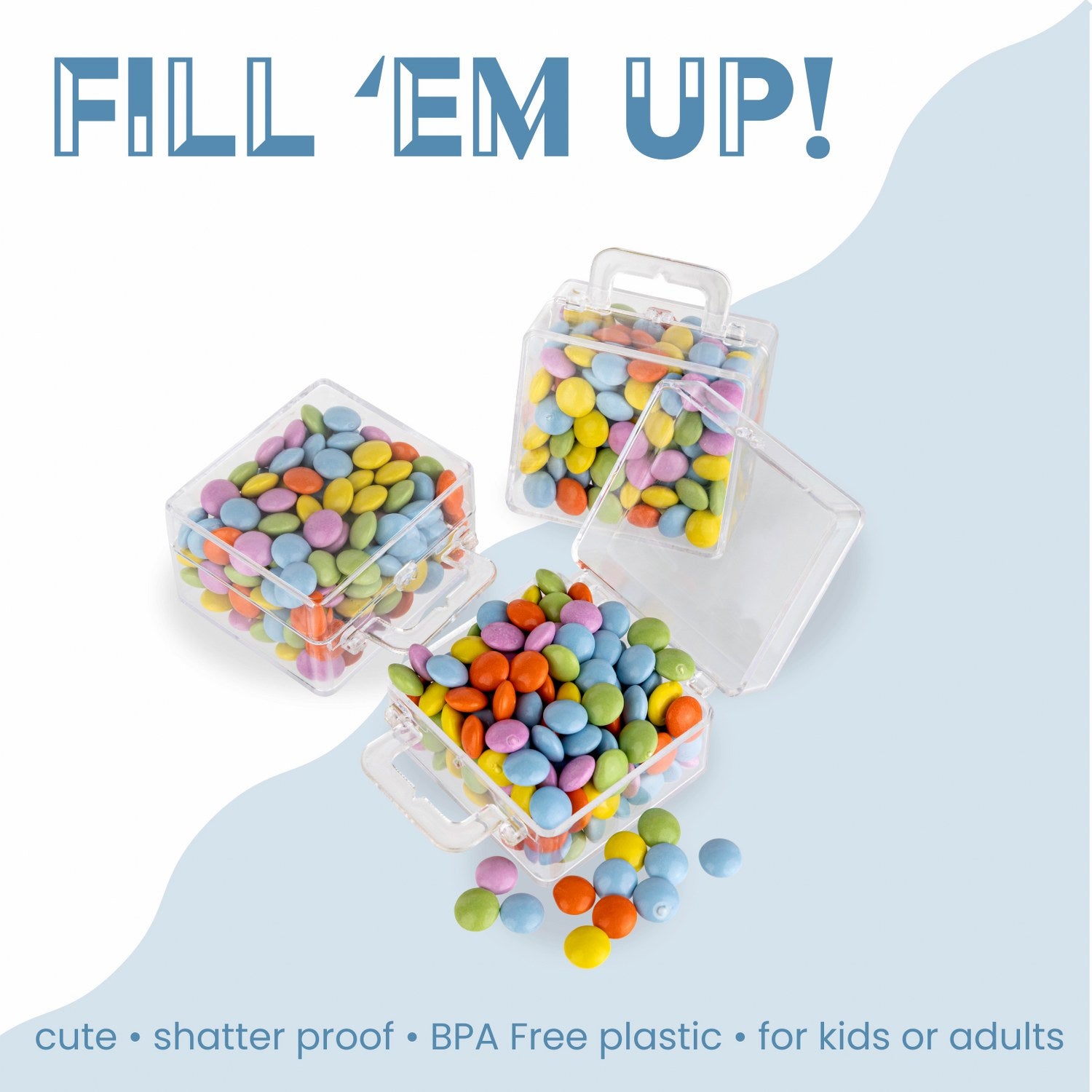 Suitcase Shaped Acrylic Candy Boxes 12 Pack 2.55"X1.96"X1.18"